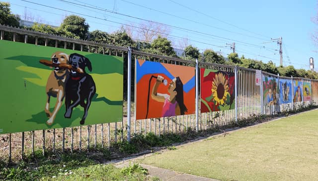 Untitled (dogs playing and sunflower with figures), photo from the city's open data