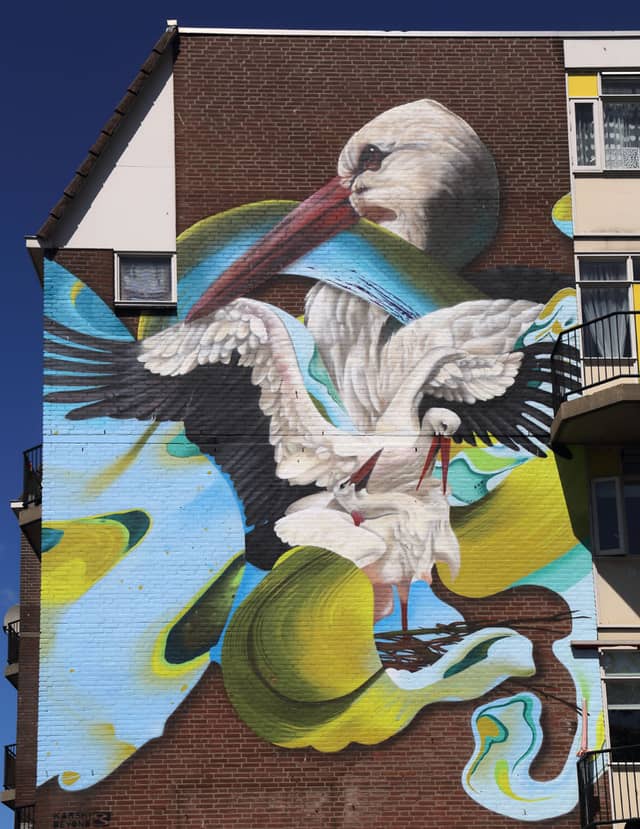 Untitled (white bird with red beak and wings), photo from the city's open data