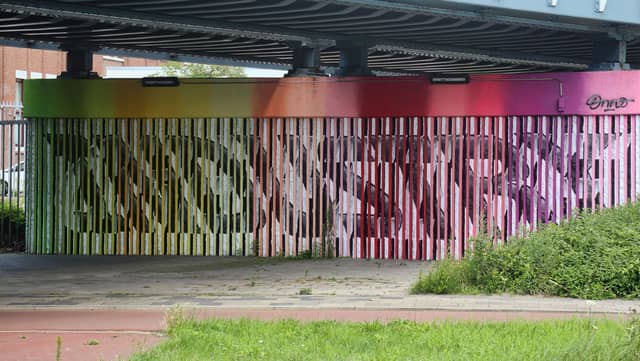 Untitled (gradient color spectrum with vertical lines), photo from the city's open data