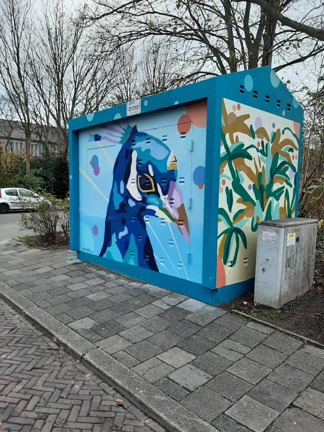 Untitled (person climbing with plants and abstract shapes), photo from the city's open data