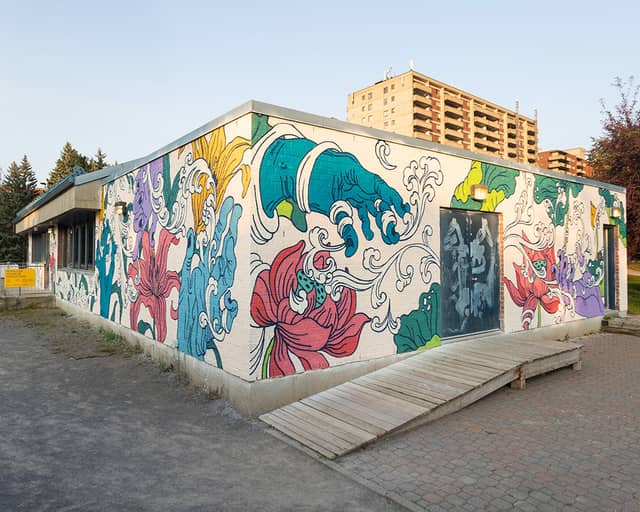 Untitled (elephant and flowers with decorative swirls), photo from the city's open data