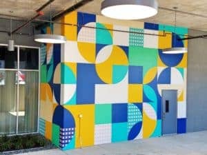 Untitled (geometric shapes and circles in blue yellow), photo from the city's open data