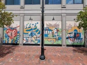 Untitled (four panels with people and city scenes), photo from the city's open data